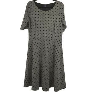 Lands End Black Polka Dot Dress Size Medium‎
